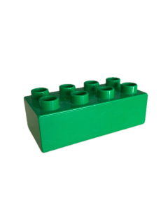 Lego Duplo kostka tm. zelená 4x2 tlustá